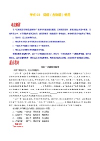 考点03 语用必考：词语（含熟语）使用-备战高考语文一轮复习（新高考专用）专项讲解练习