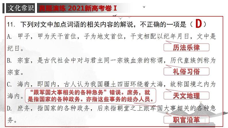 2024高考语文复习-文言文专题一 文言常识 授课课件第7页