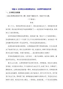 2024高考复习第二轮 专题06 文学类文本阅读常设考点：分析情节语段的作用(解析版)