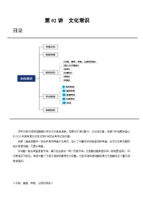 2024年高考语文一轮复习讲练测(新教材新高考)第02讲文化常识(讲义)(原卷版+解析)