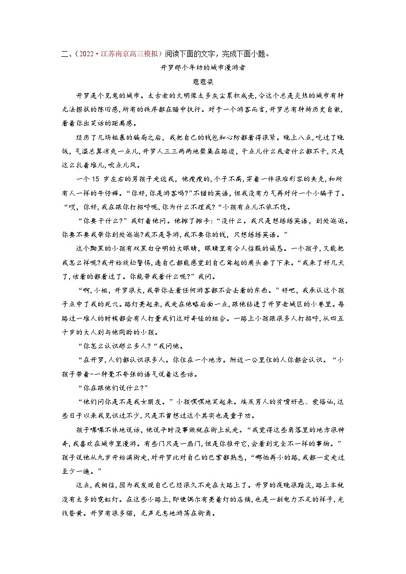 考向41文学类文本阅读之环境-备战2023年高考语文一轮复习考点微专题(新高考地区专用)(原卷版+解析)第3页