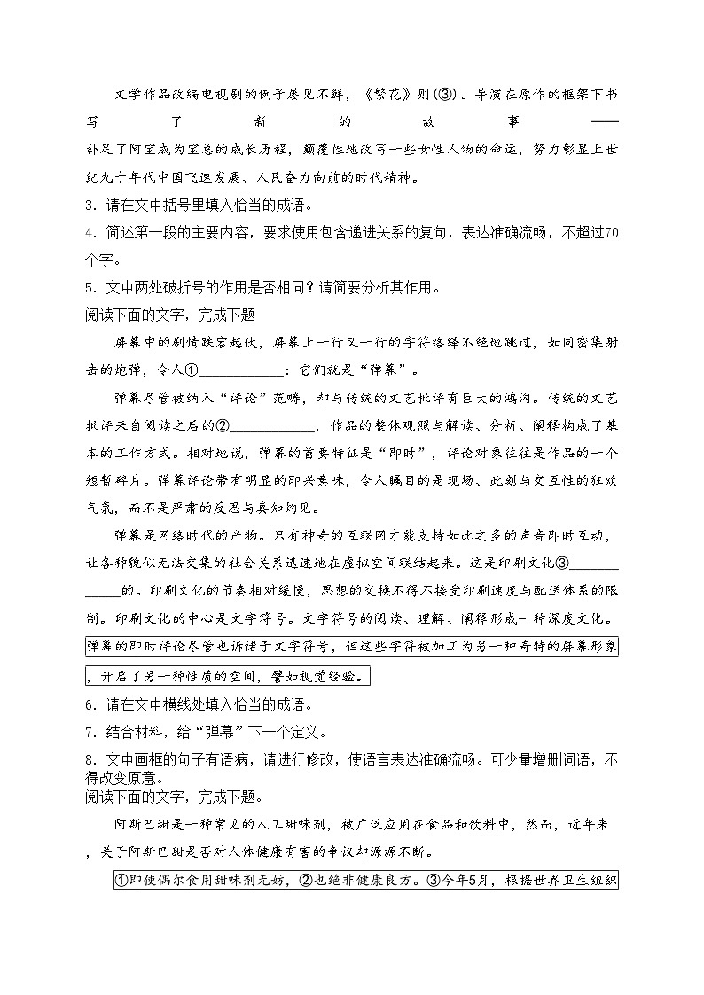 2024届高考语文二轮复习语言文字运用进阶专练（9）(含答案)第2页