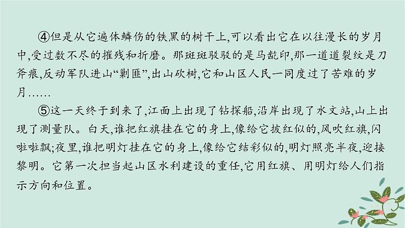 备战2025届新高考语文一轮总复习第2部分现代文阅读Ⅱ复习任务群3散文阅读练案33赏析散文的表达技巧和语言特色课件03