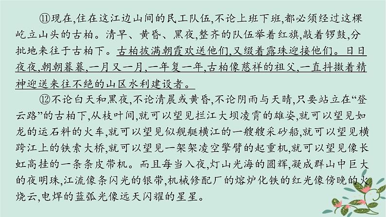 备战2025届新高考语文一轮总复习第2部分现代文阅读Ⅱ复习任务群3散文阅读练案33赏析散文的表达技巧和语言特色课件06