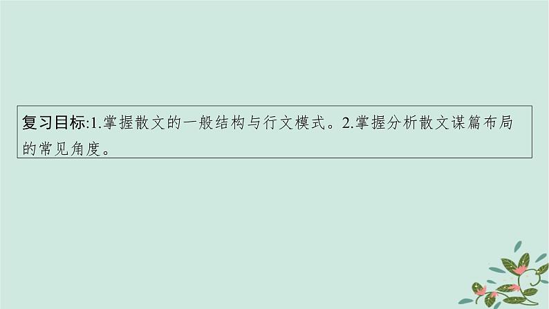 备战2025届新高考语文一轮总复习第2部分现代文阅读Ⅱ复习任务群3散文阅读任务1分析散文结构思路课件04