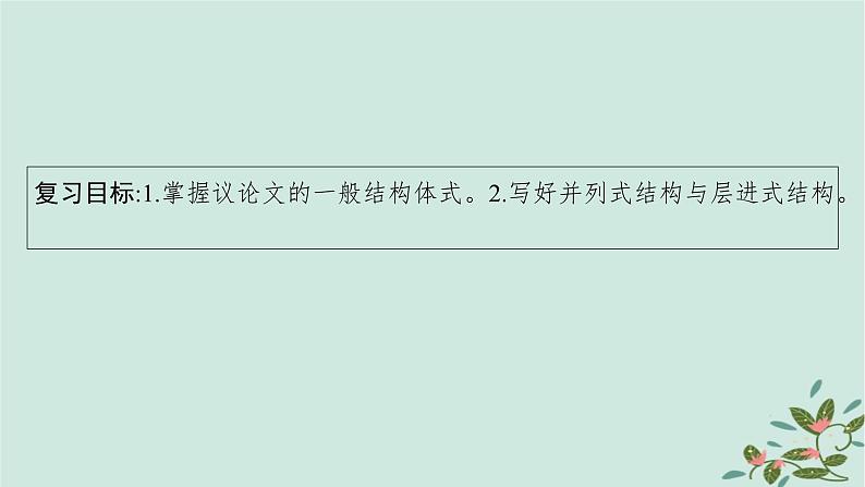 备战2025届新高考语文一轮总复习第5部分写作复习任务群9高考作文写作指导与训练任务2紧扣文体特点搭好结构框架课件04