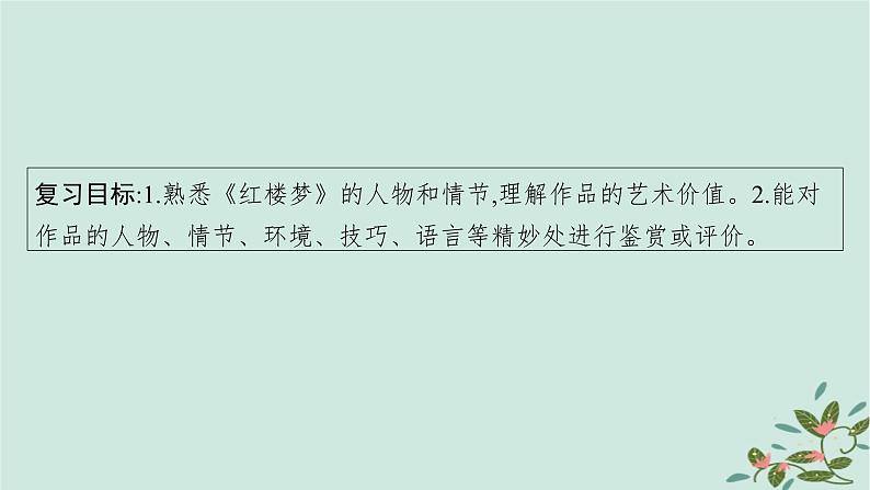 备战2025届新高考语文一轮总复习第6部分整本书阅读及文化生活复习任务群10整本书阅读及文化生活任务2红楼梦整本书阅读课件03