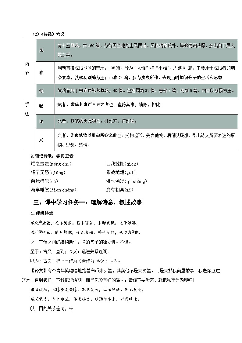 1-1《氓》（教学设计）（统编版 选择性必修下册）02