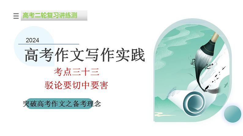 专题33 驳论要切中要害（课件）-2024年高考语文二轮复习课件（新教材新高考）01