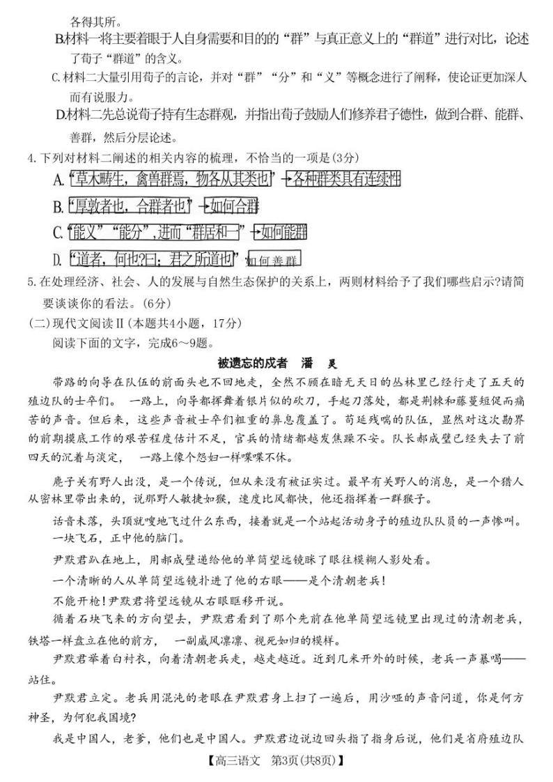 河南省2024届高三下学期4月联考语文试卷（PDF版含解析）03