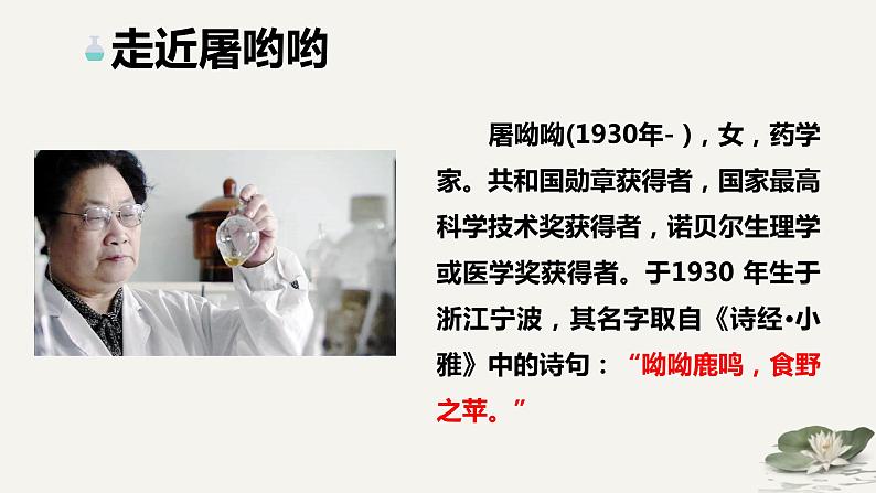 《青蒿素：人类征服疾病的一小步》（教学课件）- 统编版高中语文必修下册第6页