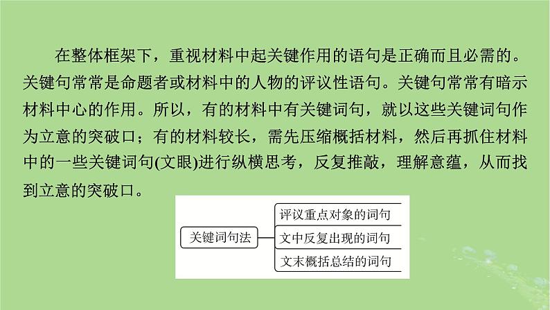 2025版高考语文一轮总复习复习任务群5写作专题9审题与立意分点突破1思辨感悟类材料作文课件第7页
