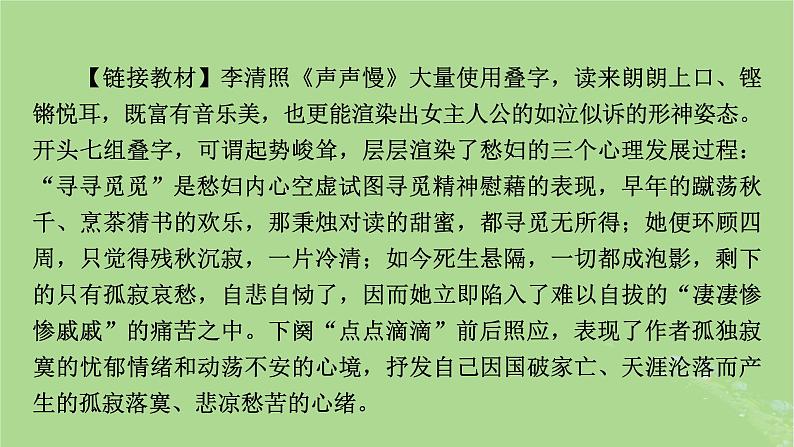 2025版高考语文一轮总复习复习任务群3古诗文阅读专题6古代诗歌阅读分点突破2鉴赏诗歌的语言课件03