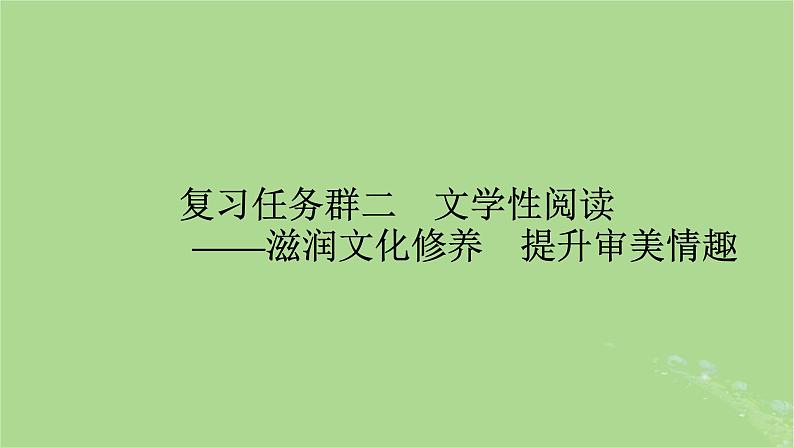 2025版高考语文一轮总复习复习任务群2文学性阅读专题3小说类文本阅读整体阅读指导课件01