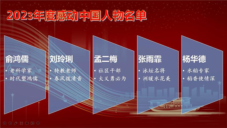 2024年高考语文一轮复习作文素材之2023年度感动中国人物事迹、颁奖词及运用示例课件第3页