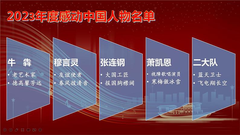 2024年高考语文一轮复习作文素材之2023年度感动中国人物事迹、颁奖词及运用示例课件第4页