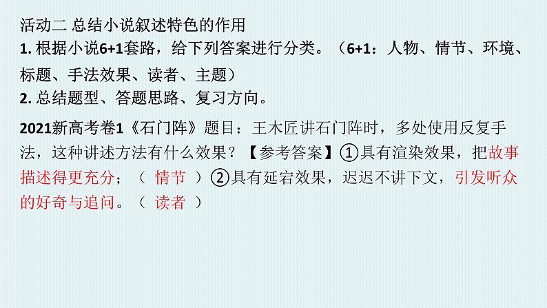 课件2024年高考语文二轮复习之小说叙述特色06