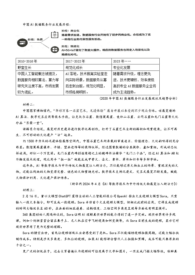 天津市和平区2023-2024学年高三下学期第二次质量调查语文学科试卷(无答案)02