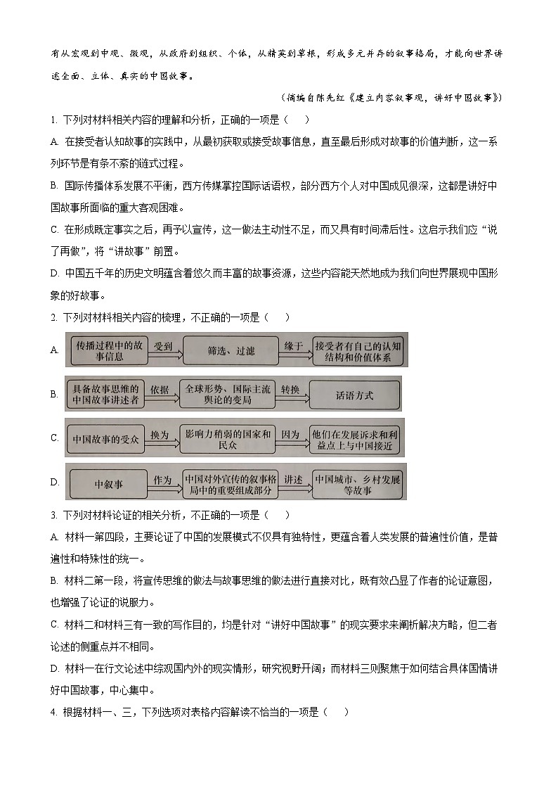 2024汕头高三下学期二模试题语文含解析03