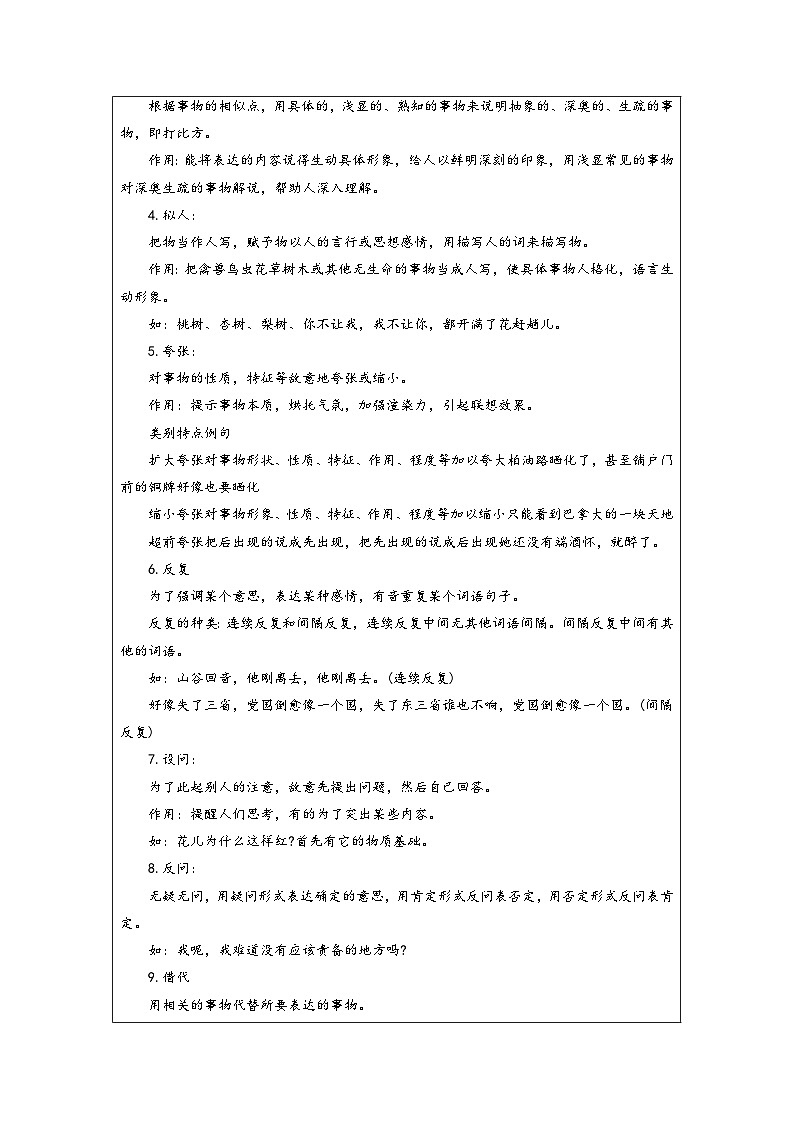 最新高考语文易错题精编  易错点45 语言表达之不能结合文意分析修辞效果03