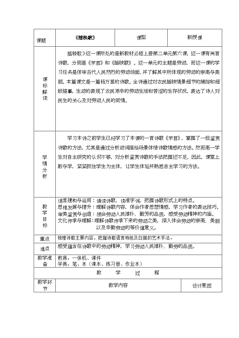 必修上2.3.2_《插秧歌》教案__人教版语文课件_【课件研究所·自营系列】第1页