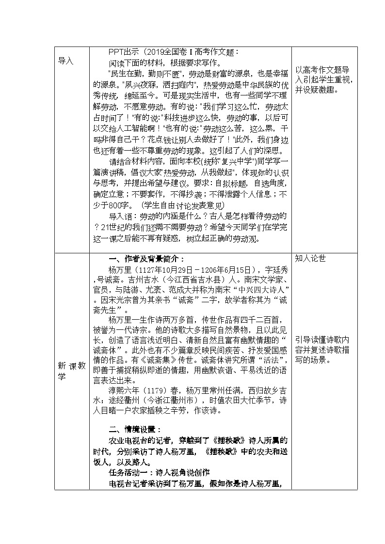 必修上2.3.2_《插秧歌》教案__人教版语文课件_【课件研究所·自营系列】第2页