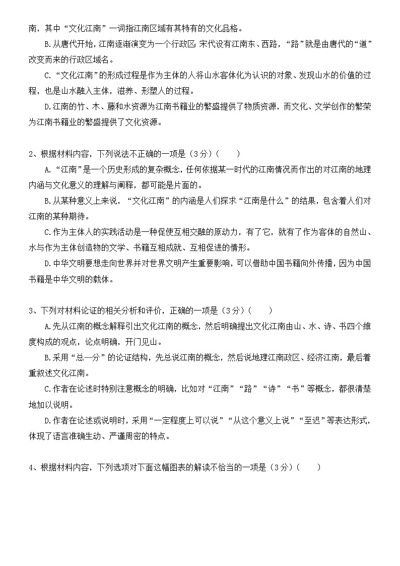 湖北省武汉市洪山高级中学2023-2024学年高三下学期第2次模拟考试语文试卷（含答案）03