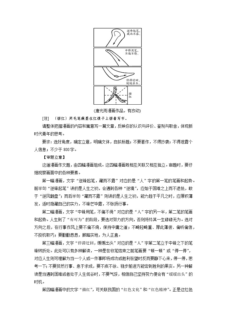 【写作练习】高考语文作文 考点6 漫画寓意型作文（讲义）02