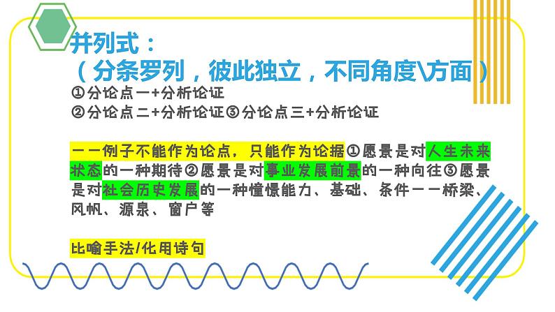 2024届高考语文二轮复习之议论文结构及分论点设计小技巧 课件05