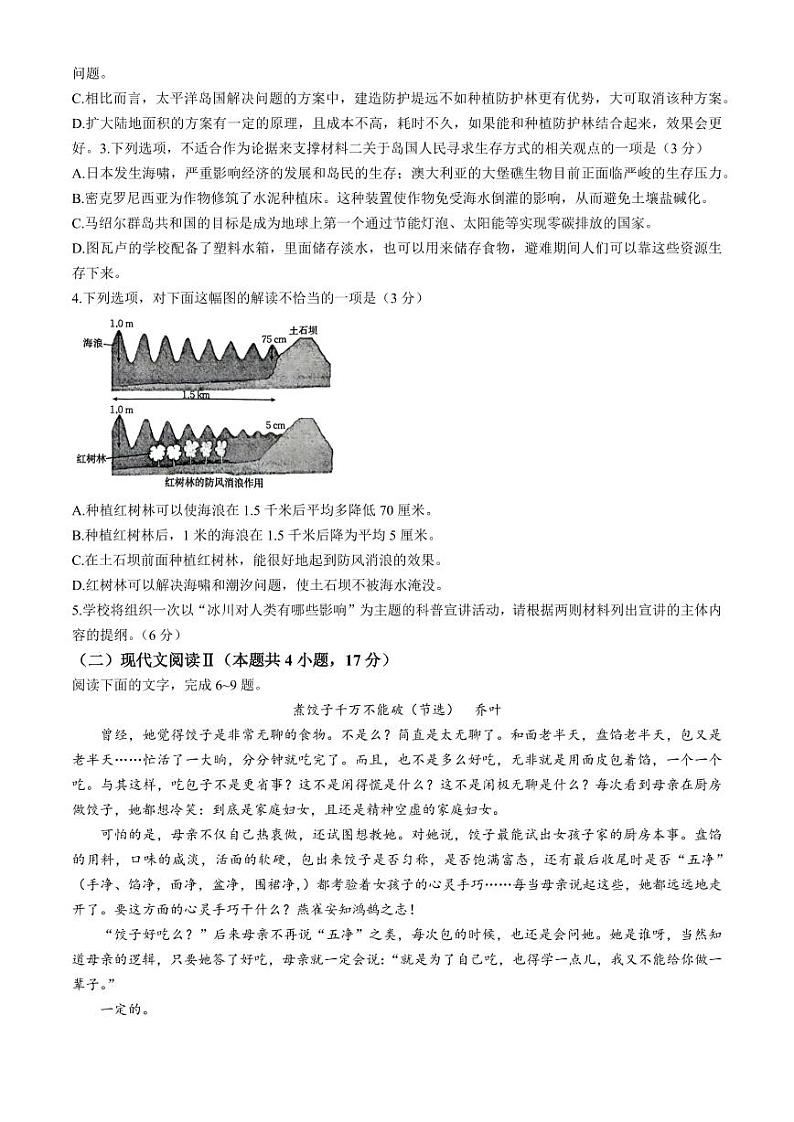 【老高考卷】【新课标版】全国百万金太阳2024届高三下学期5月大联考考试 语文试题+答案第3页