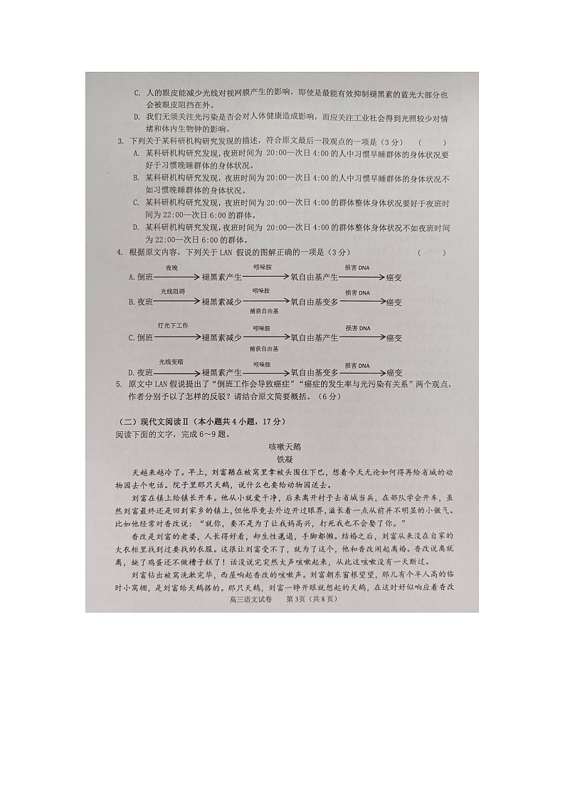 2024届广西梧州市、忻城县高三下学期5月仿真模拟语文试卷03