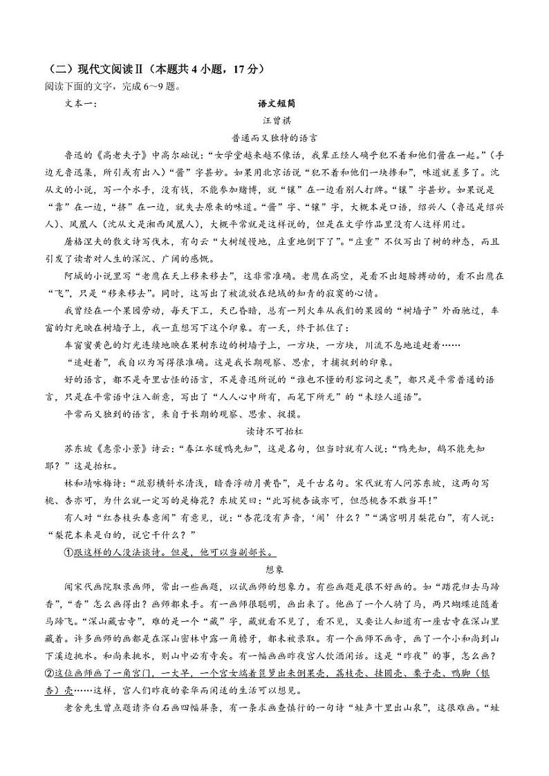 湖南省2024届邵阳市二中2024年高三下学期5月三模语文试题03