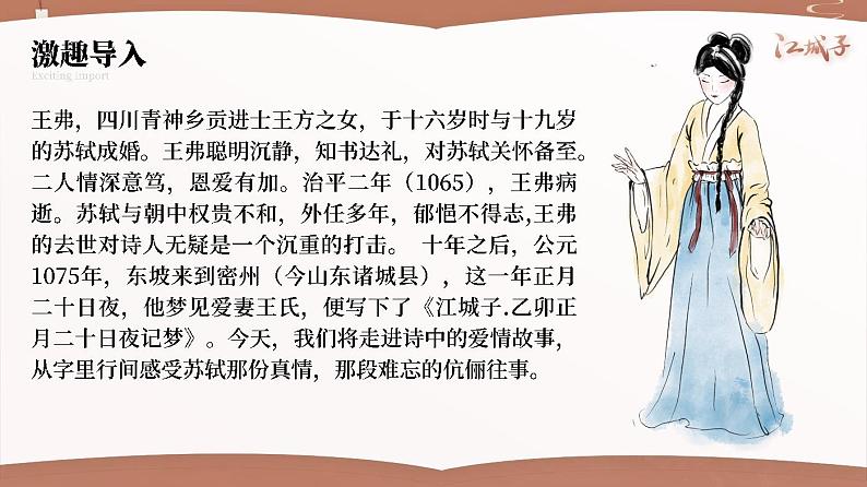 人教版高中语文选择性必修上古诗诵读《江城子》 课件（教案）02