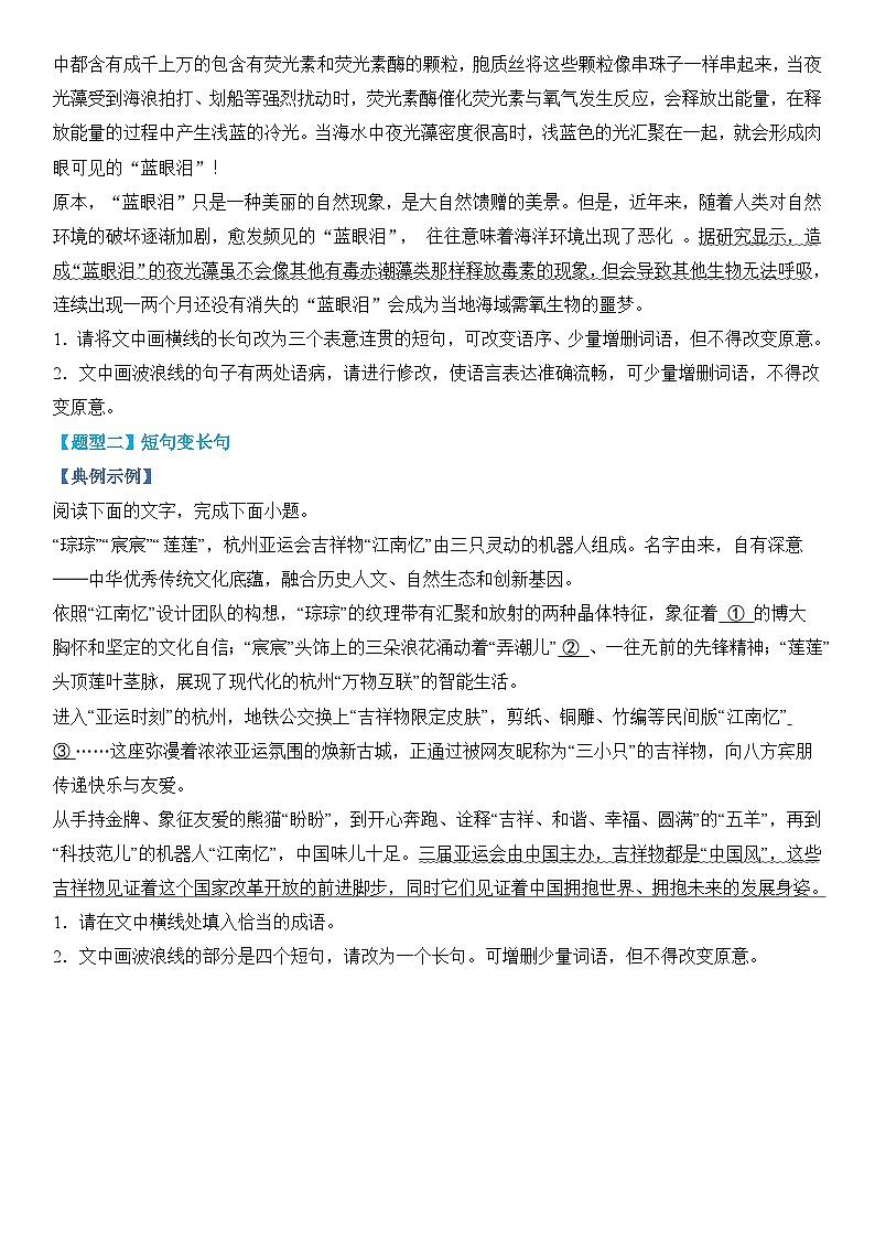 专题06 句式变换题型归类-【热点题型】2024年高考语文二轮热点题型精讲（新高考专用）02