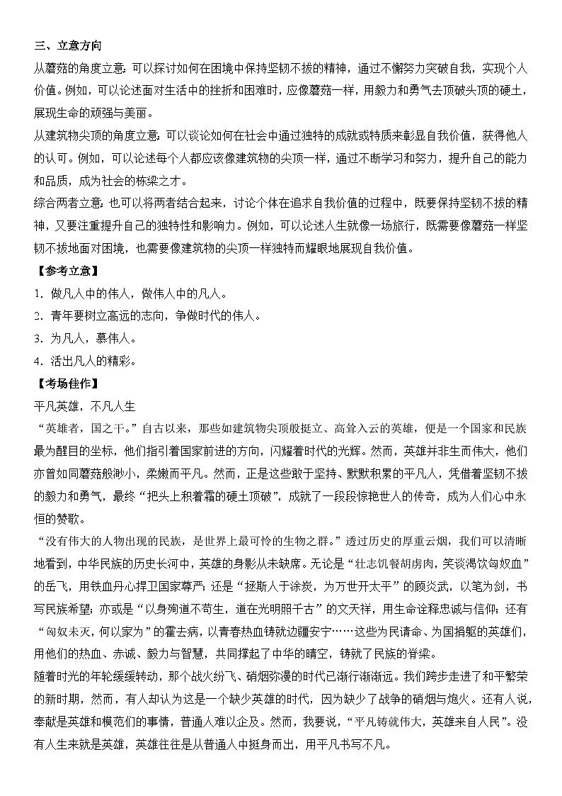 2024年高考名校一模作文汇编07（主题：思辨感悟）审题立意范文写作借鉴（讲义）第2页