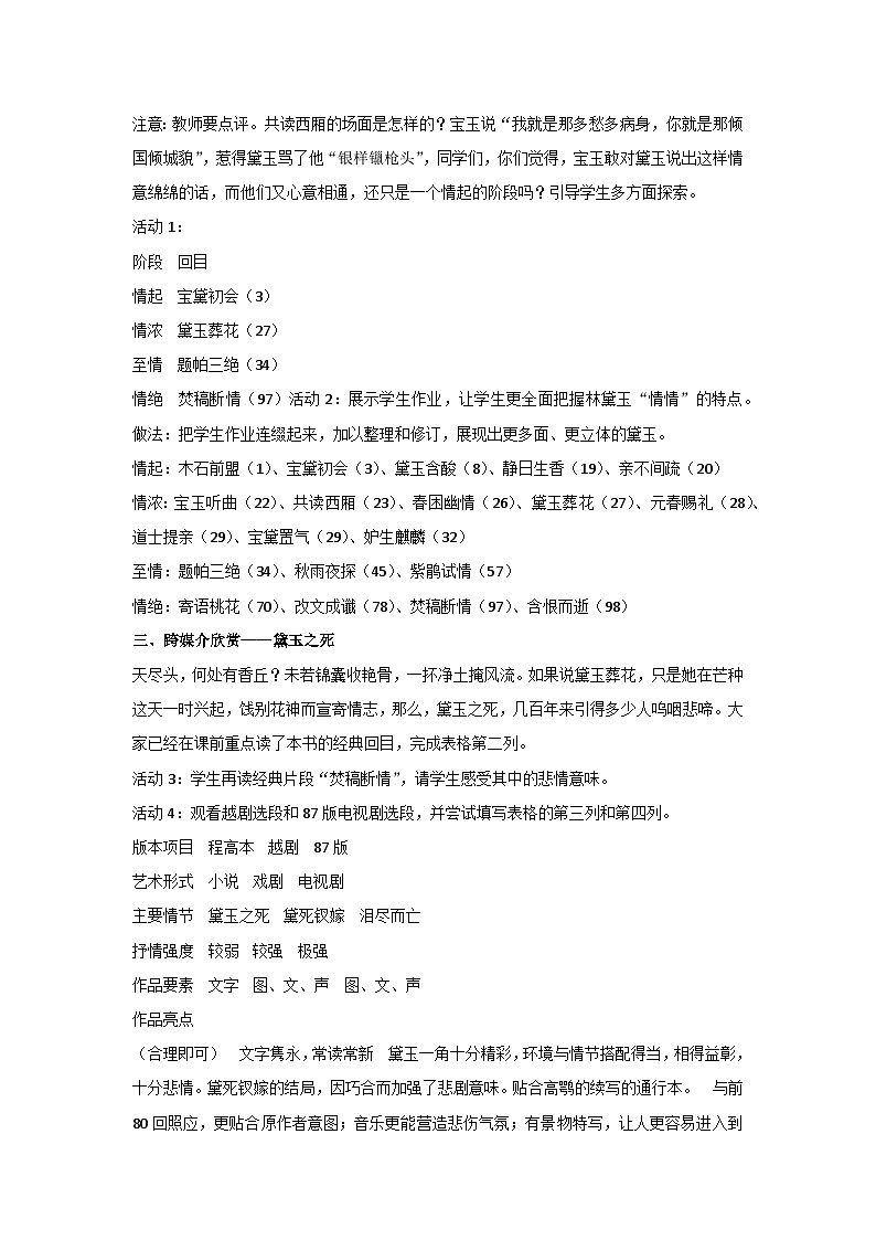 一抔净土掩风流 ——《红楼梦》跨媒介阅读与交流（教学设计）-统编版高中语文必修下册第2页