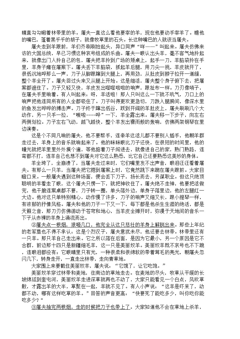 安徽省阜阳市红旗中学2023-2024学年高一下学期5月月考语文试题03