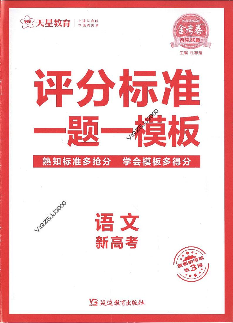 评分标准一题一模板语文-第1页