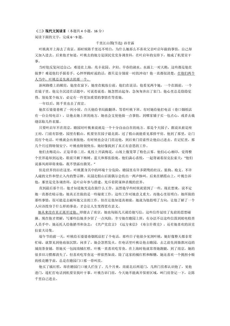 2024新高考II卷-语文试题+答案01