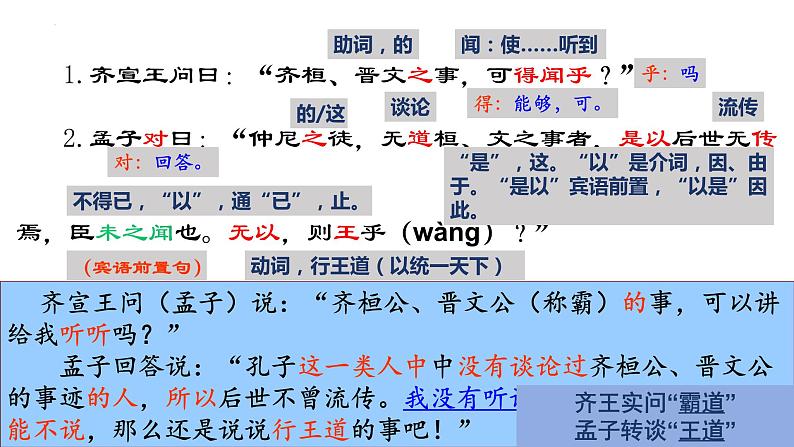 1.2《齐桓晋文之事》课件+2023-2024学年统编版高中语文必修下册第6页