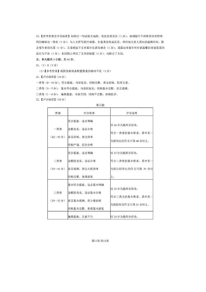 2024届北京石景山高三一模语文试题答案第2页
