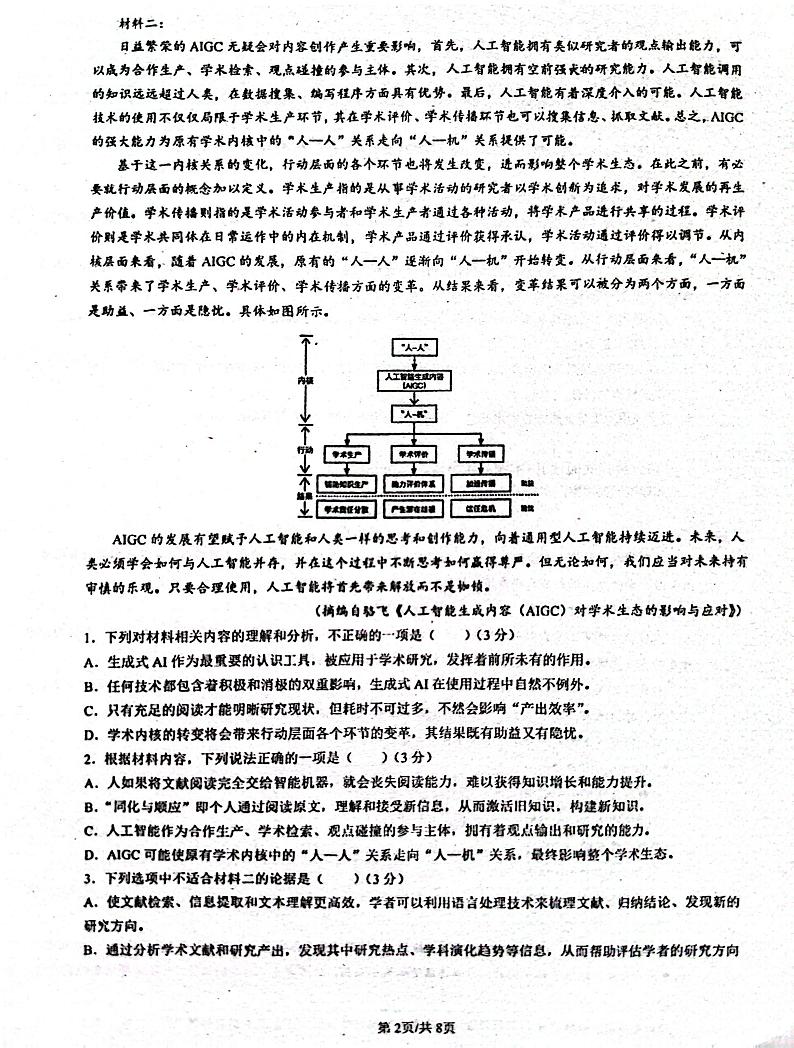 江西省南昌市第十中学2023-2024学年高一下学期第二次月考语文试题第2页