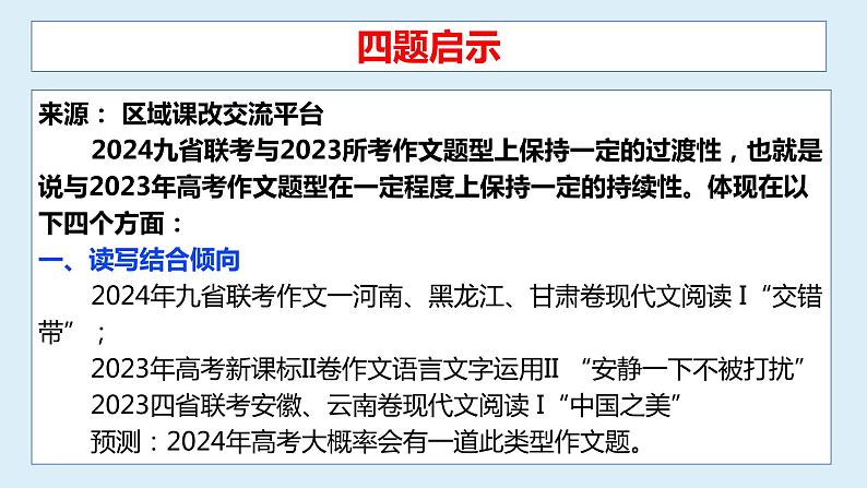 2024届高三九省适应性考试作文“交错带”讲评课件第6页