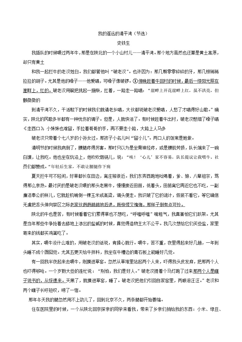 广东省广州市白云区2022-2023学年高二上学期期末考试语文试卷03
