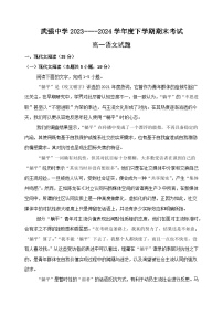 河北省衡水市武强中学2023-2024学年高一下学期期末考试语文试卷（Word版附解析）