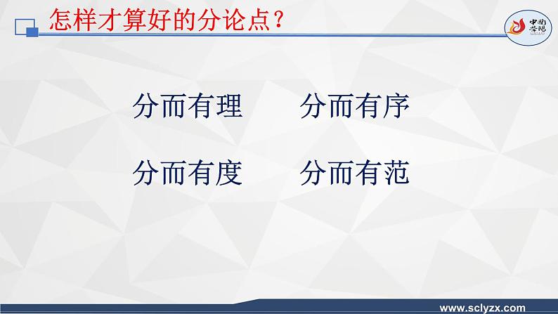 2025届高考语文复习：议论文写作中如何拟定分论点 课件05