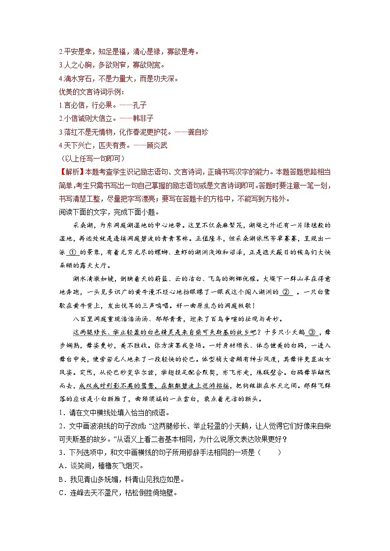【暑假衔接】第11练-高二语文暑假复习讲义（统编版）（原卷版+解析版）03