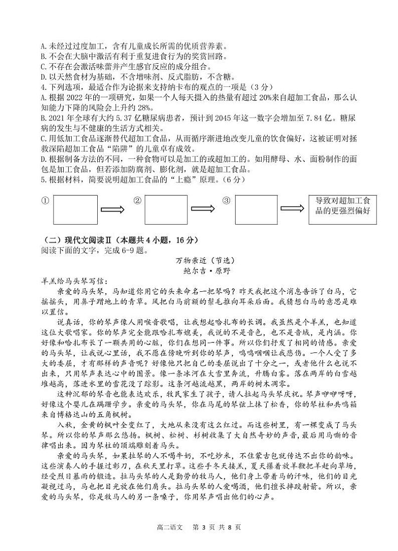 语文丨四川省遂宁市射洪中学2025届高三6月期末模拟考试语文试卷及答案03