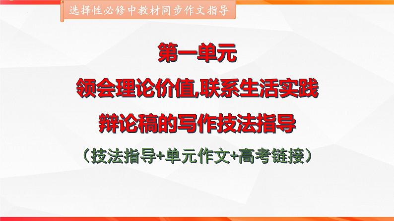 专题03：辩论稿的写作技法指导-【同步作文课】2023-2024学年高二语文单元写作深度指导（统编版选必中册）课件PPT01