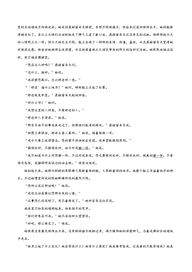 人教统编版高中语文选择性必修上册9《复活（节选）》课件+教案+导学案+分层作业03